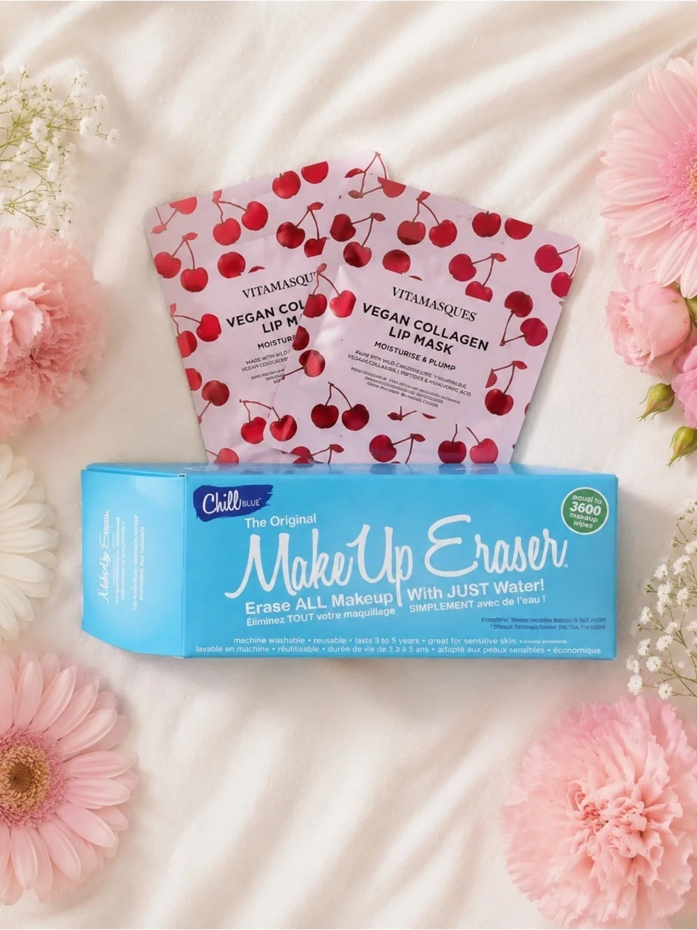 *Bundle* NIB Original MakeUp Eraser in Chill Blue + 2 Vegan Collagen Lip Masks